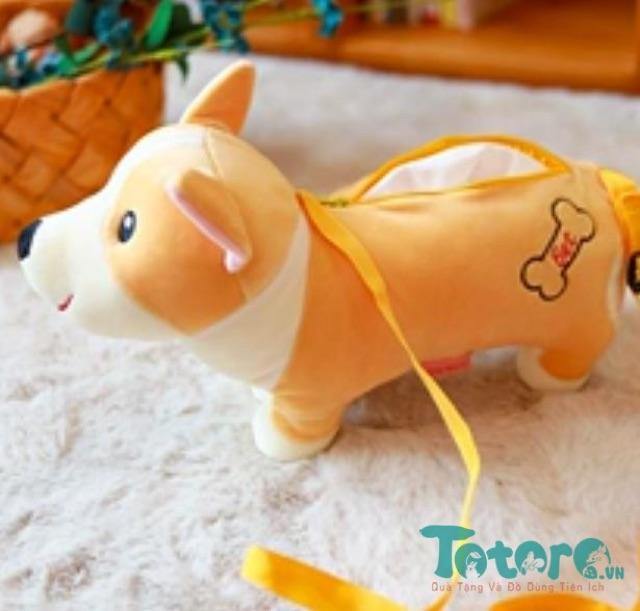 Túi đeo chéo bông chó Corgi size 35cm