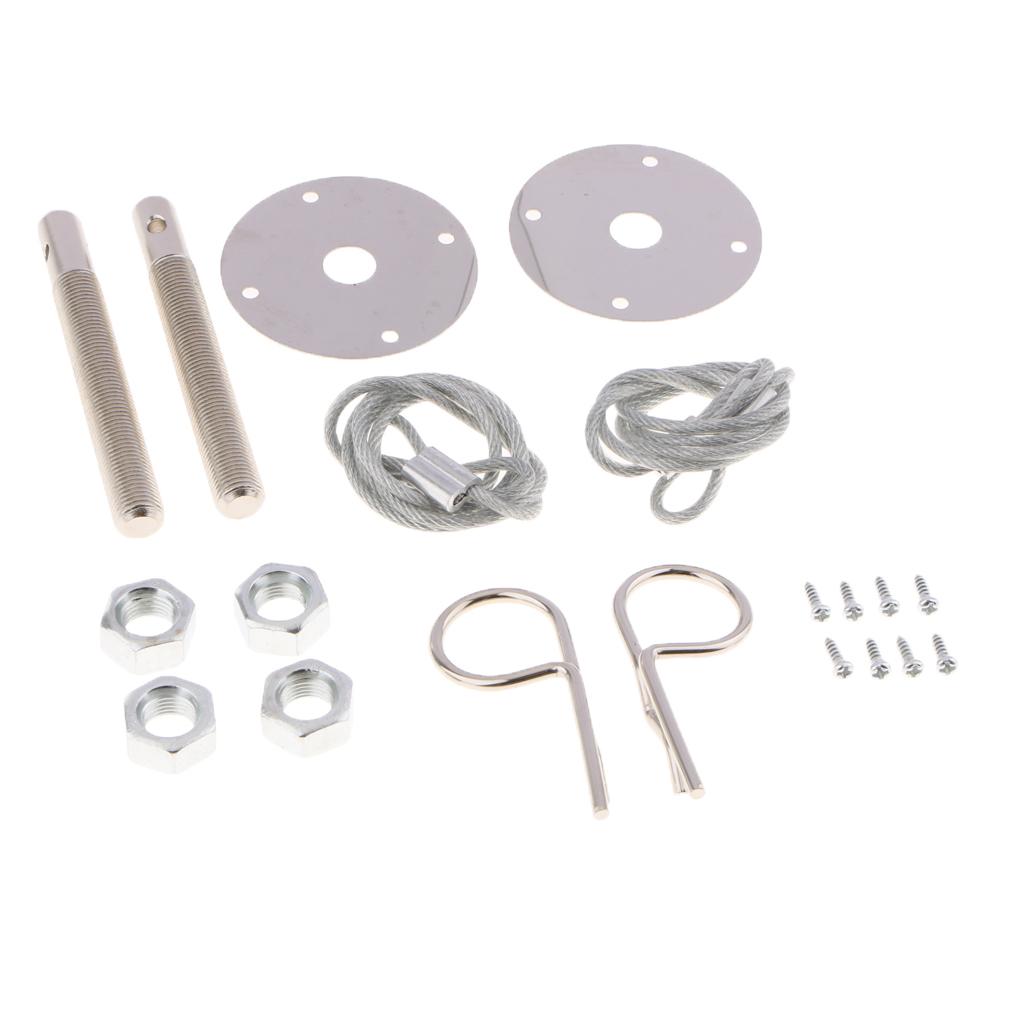 Universal Car Plus Flush Hood Latch Pin Engine Bonnet Locking Hood Kit
