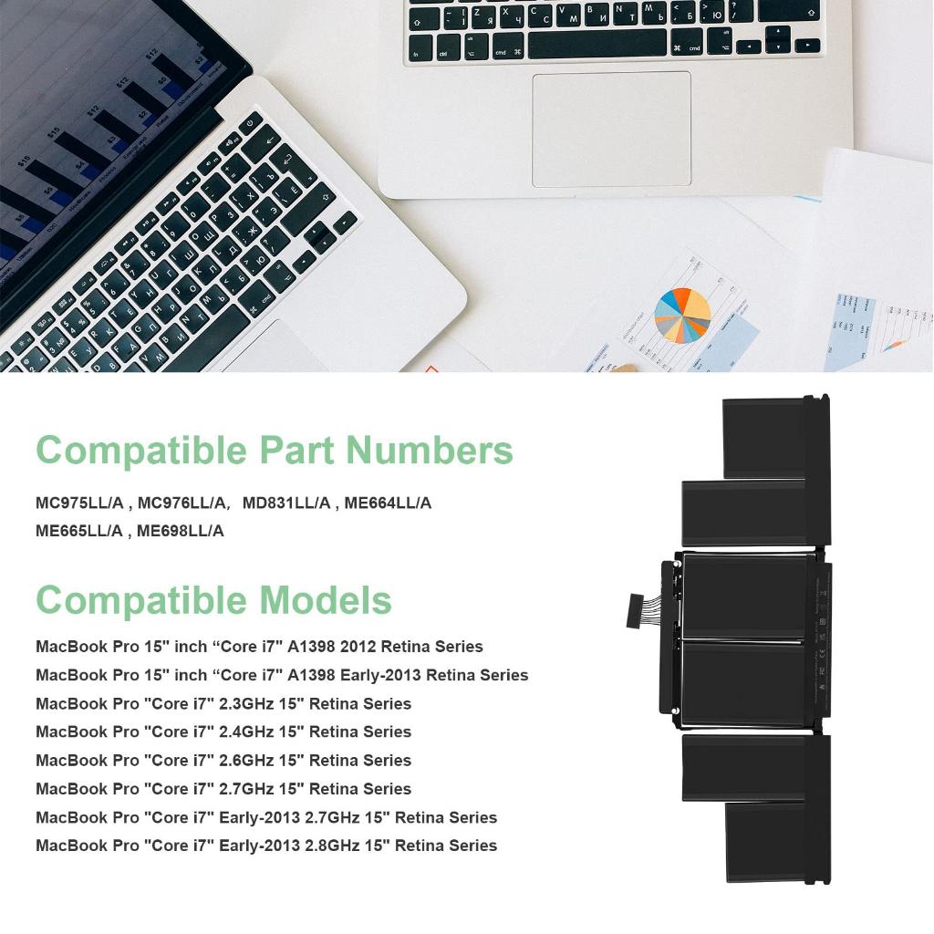 Pin Tương Thích Cho Macbook Pro 15 Inch Retina A1398 A1417 Mid 2012 Early 2013 TEEEMO PC Hàng Nhập Khẩu New Seal