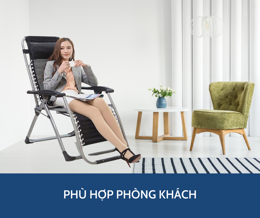 Ghế xếp thư giãn thông minh Kachi MK171 – Màu đen