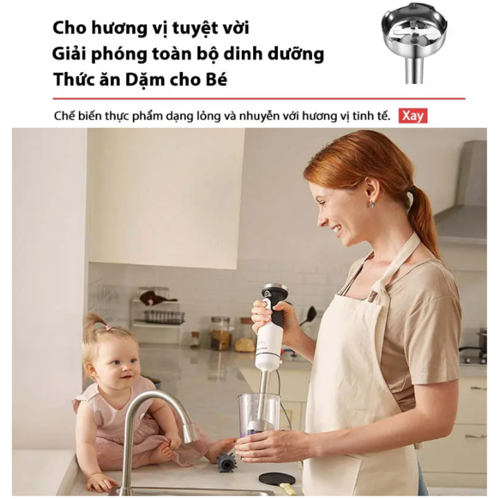 Máy xay sinh tố cầm tay 4 trong 1 Morphy Richards MR6006, công suất 600W, tích hợp 8 tốc độ quay cùng chế độ Turbo, dung tích cối chứa 500ml- Hàng chính hãng