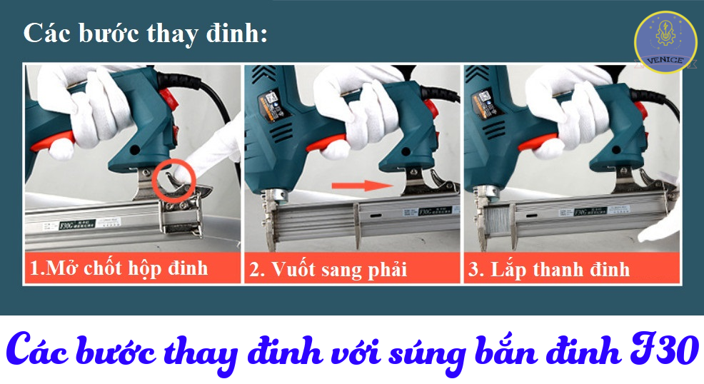 MÁY BẮN ĐINH THẲNG F30 - DÙNG ĐIỆN 220V - CÔNG SUẤT LỚN - KHÔNG THỪA ĐẦU ĐINH