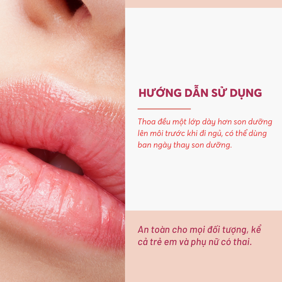 Mặt Nạ Ngủ Môi Hồng Dưỡng Ẩm Giảm Thâm Căng Bóng Mềm Mịn Chống Nứt Nẻ Cỏ Mềm 8g