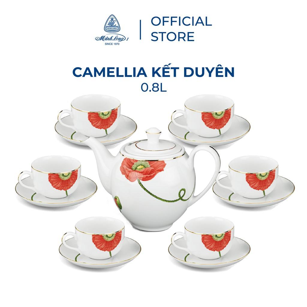 Bộ trà 0.8 L Camellia Kết Duyên Sứ cao cấp Minh Long