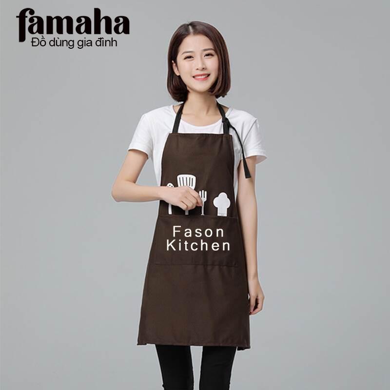 Tạp dề pha chế Fason bằng vải cao cấp không thấm nước, tạp dề nấu ăn chất lượng cao FAMAHA
