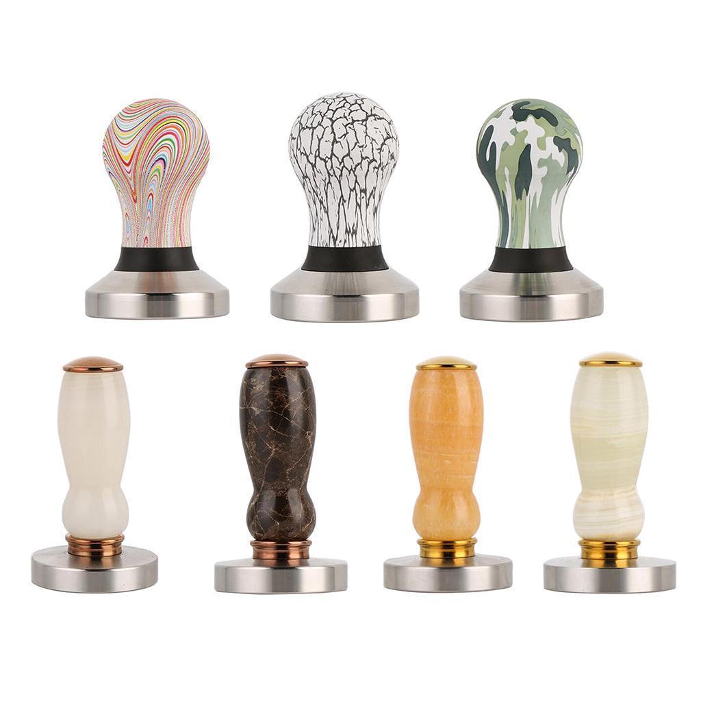 Stainless Steel Coffee Tamper Machine Espresso Press Flat Base 58mm Dia.