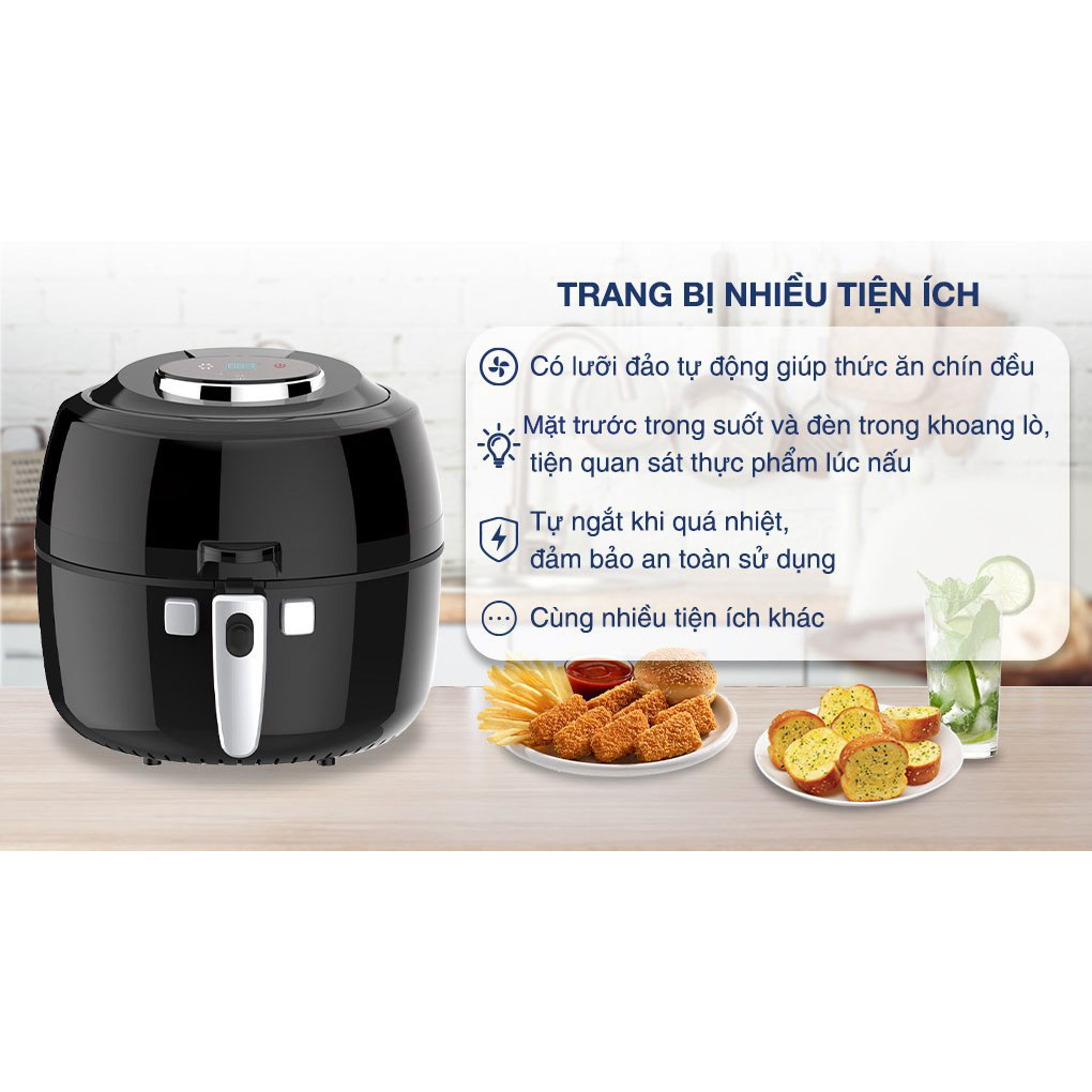 Nồi chiên không dầu điện tử Kangaroo 6.5L model KG65AF - Hàng chính hãng