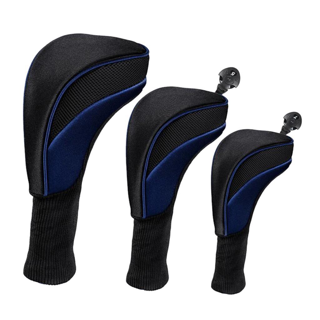 6 Pieces Golf Wood Head Cover Fairway Driver Headcover Mesh Club Guard