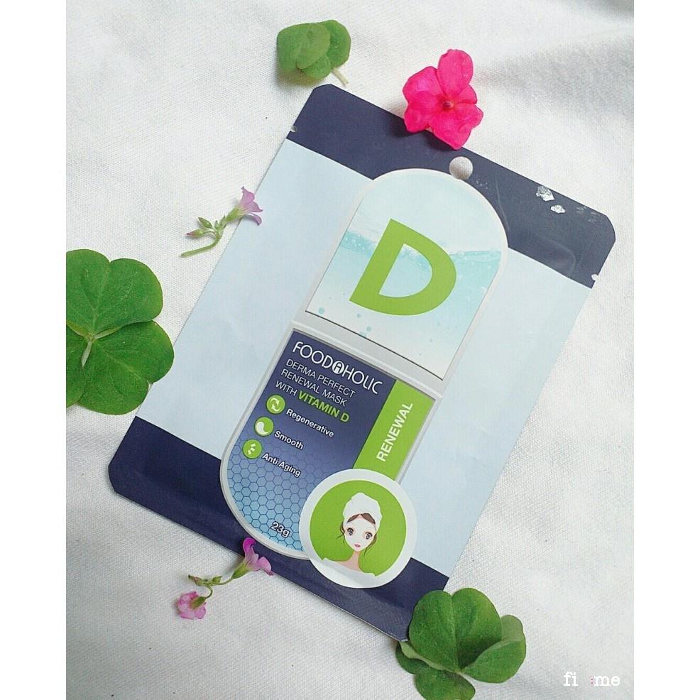 Mặt nạ Vitamin D dịu da, dưỡng ẩm Foodaholic Derma Perfect Renewal Mask With VITAMIN D 23g