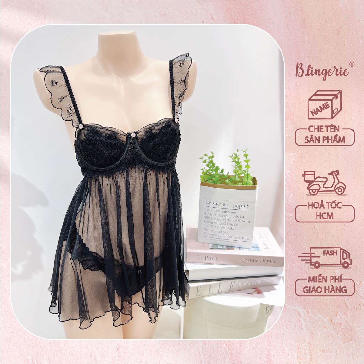 Váy Ngủ Ren Thoải Mái - B.Lingerie