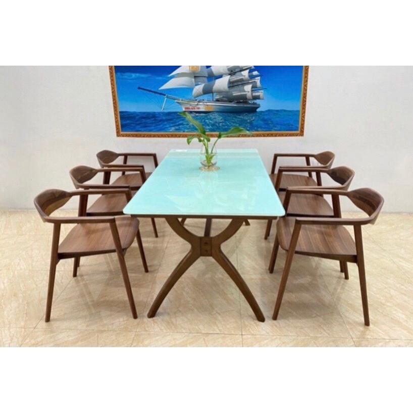 Bộ bàn ăn Óc chó 1m8