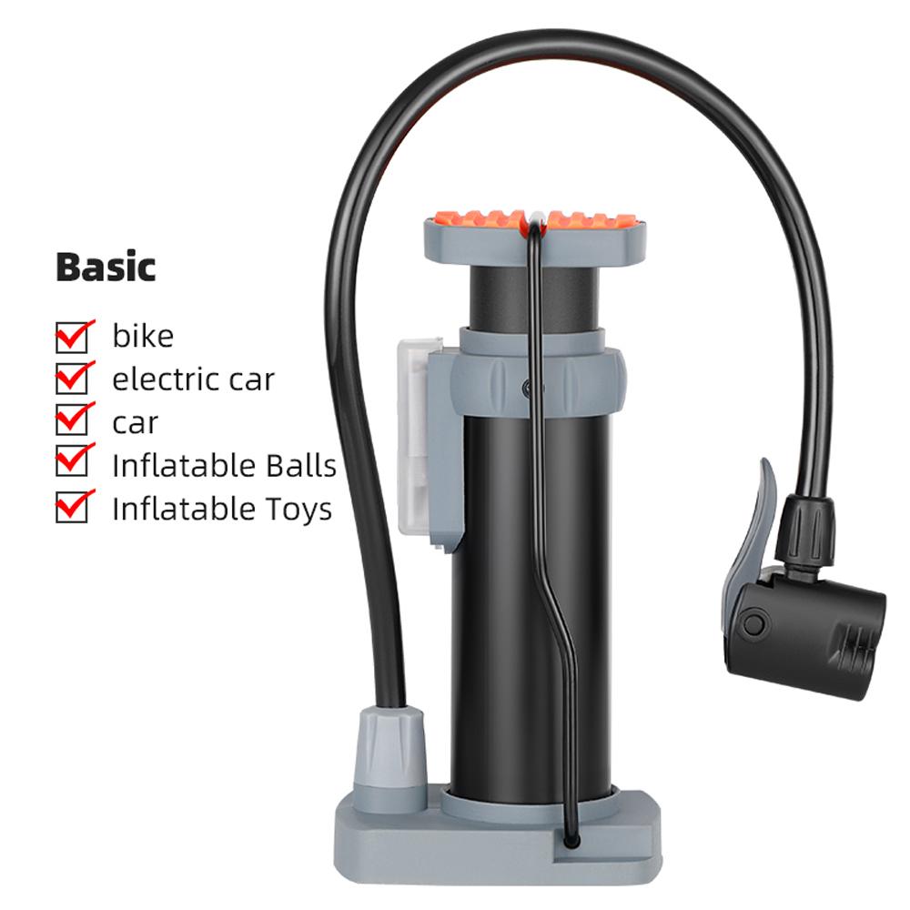 Bike Pump 120PSI High Pressure Air Pump MTB Road Bike Tire Inflator with Pressure Gauge Fits Presta & Schrader Valves