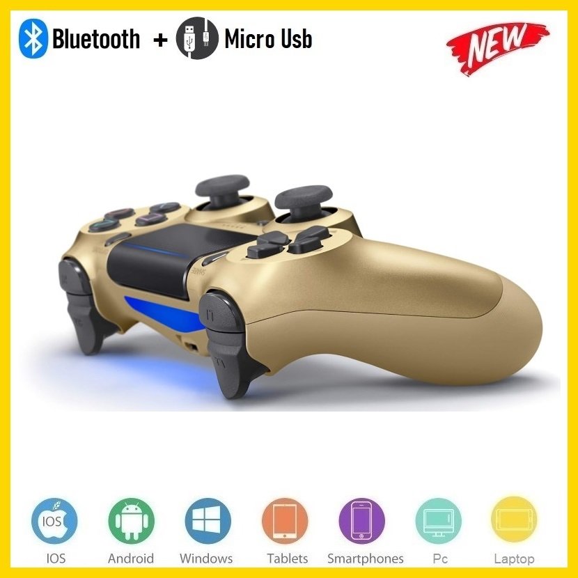 Gamepad Không dây Bluetooth PlayStation Gold cho máy tính - điện thoại - máy game Console