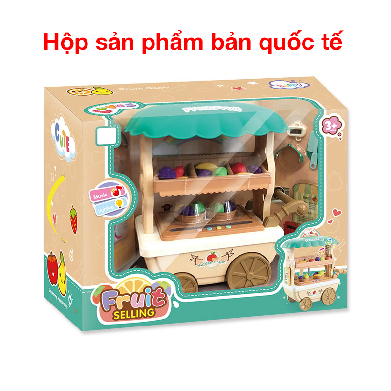 Đồ chơi bán hàng đồ ăn kèm xe đẩy KAVY có âm thanh và ánh sáng, thích hợp cho bé gái