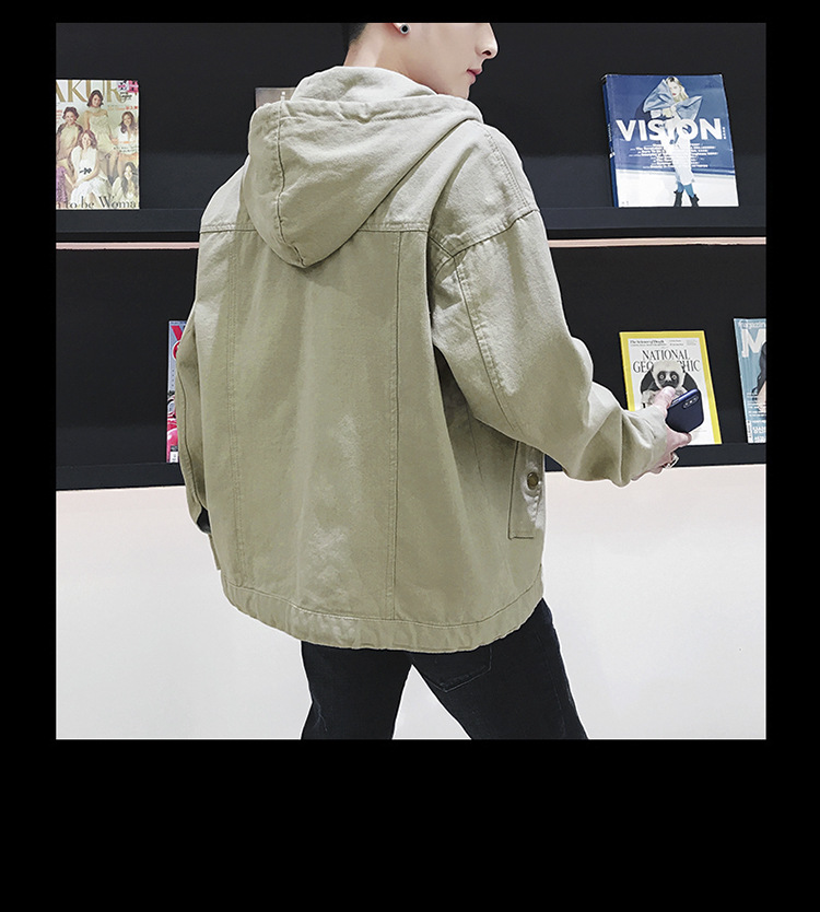 Áo khoác/Áo jacket/Áo nam, dài tay, chất liệu bò, thời trang, kiểu dáng rộng rãi, phong cách học sinh TA96