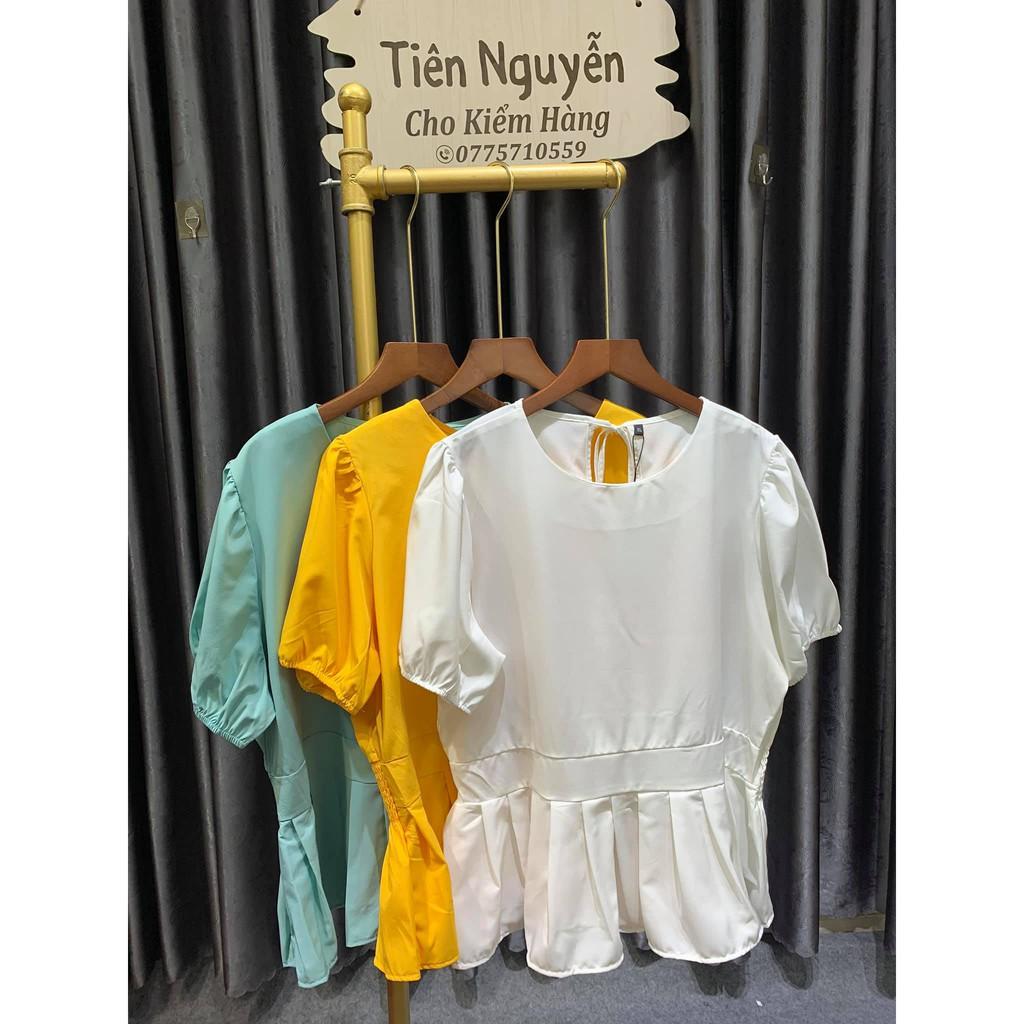 Áo peplum xòe eo tay bồng nữ tính  big size chất đẹp (60-90kg