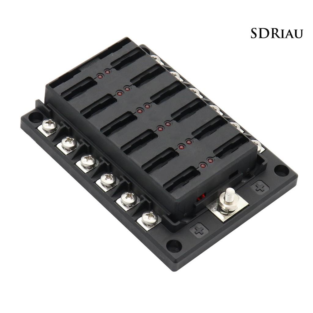 Hộp Cầu Chì 12 Cổng Có Đèn Led Báo Hiệu Dành Cho Ô Tô / Tàu Thuyền