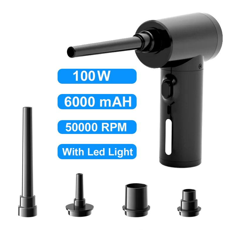 Duster không khí không dây dung tích lớn công suất lớn di động làm sạch máy thổi bụi máy thổi khí nén có thể sạc lại