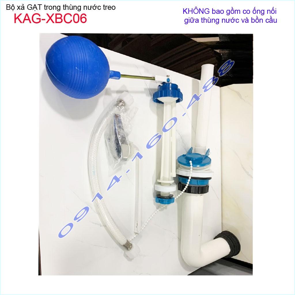 Bộ xả bồn cầu treo tường KAG-XBC06-tay gạt, Bộ ruột xả ruột két nước treo cho bồn cầu két rời