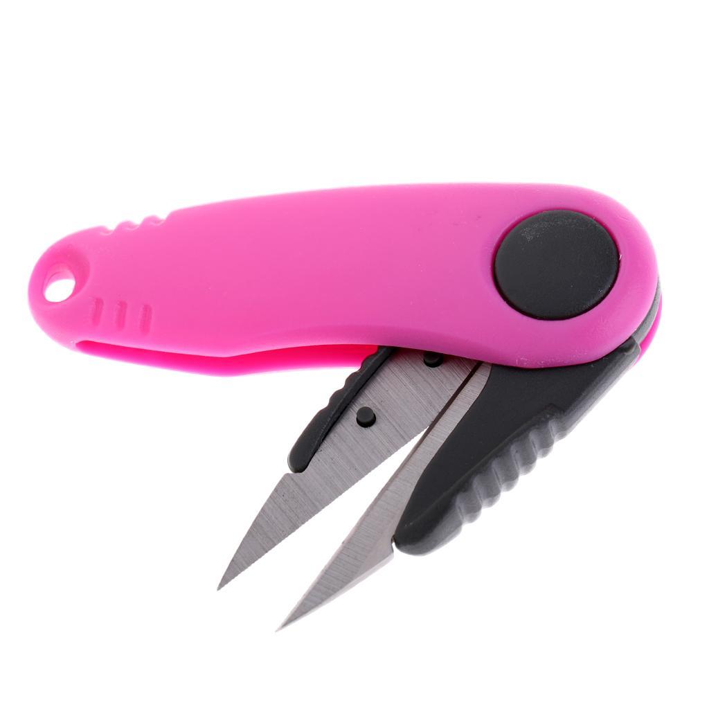 2 Pieces Mini Foldable Fishing Scissors Stainless Steel Fish Line Braid String Cutter