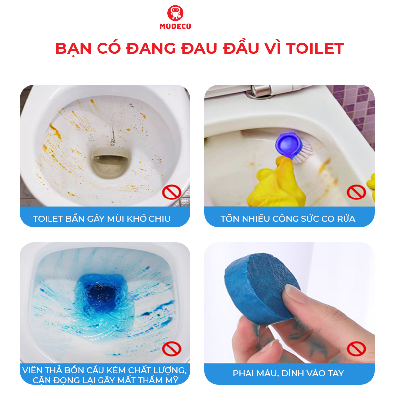 Chai Thả Bồn Cầu Khử Mùi Diệt Khuẩn - Tẩy Vệ Sinh Làm Sạch Toilet - Mùi Hương Thơm Hoa Cỏ Dễ Chịu - Modeco