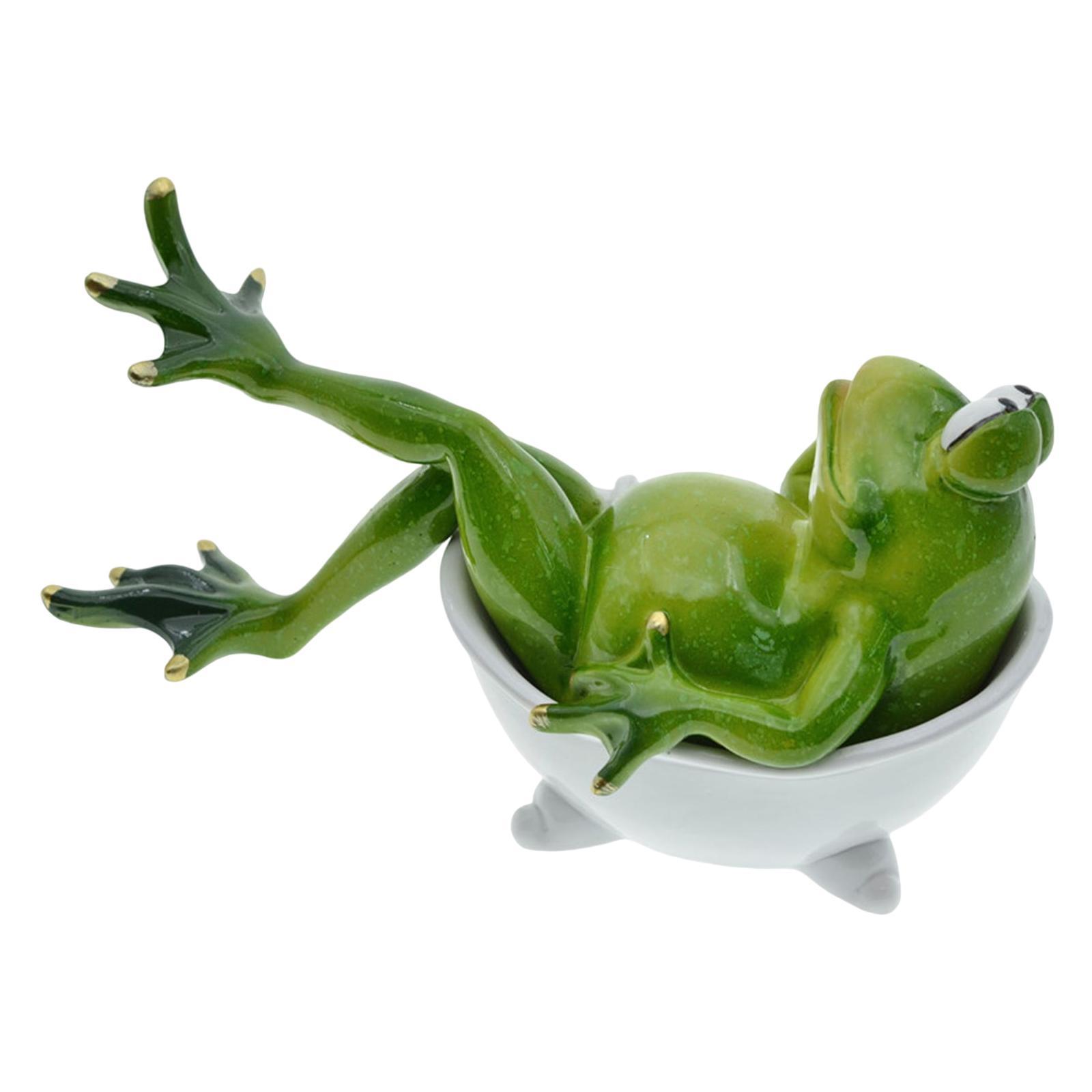 Frog Statue Resin Sculpture Figurine Indoor Home Decorative