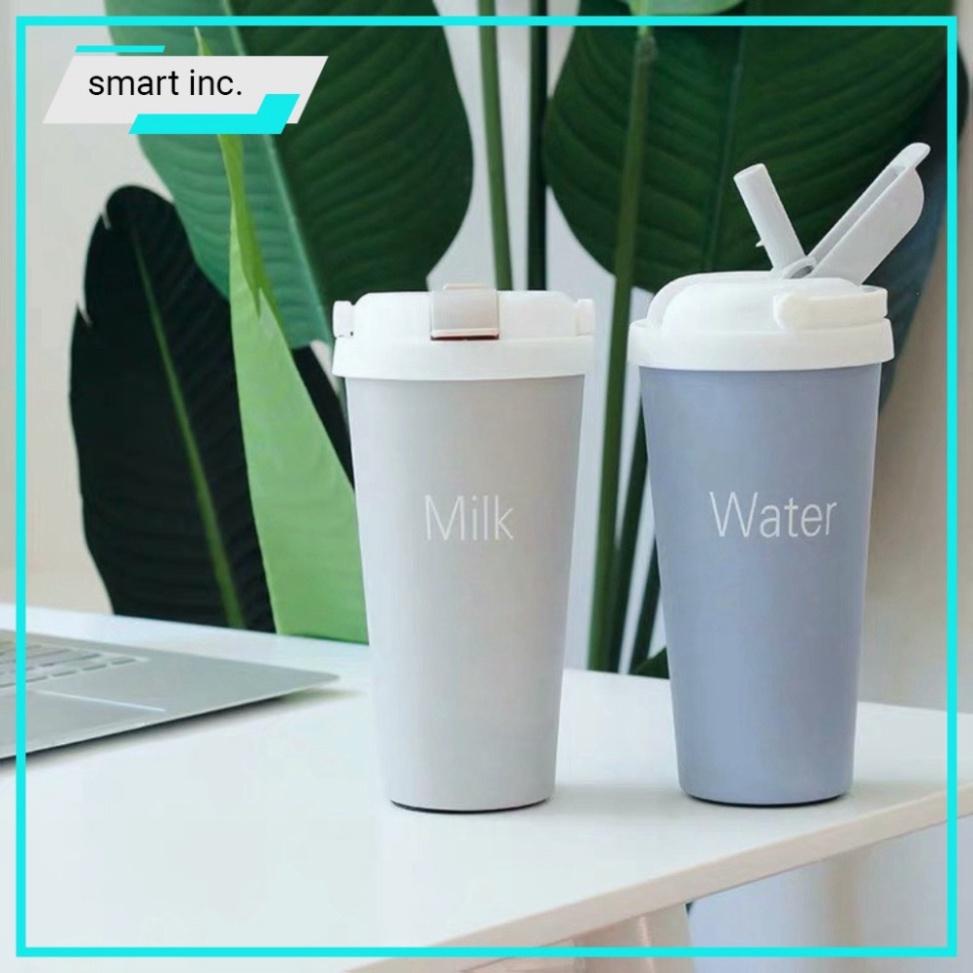 Ly Giữ Nhiệt Coffee Bình Cốc Giữ Nhiệt Có Ống Hút Inox 500ml