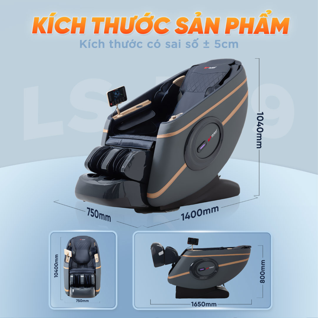 Ghế Massage Lifesport LS-339, Ghế Massage Gồm 20 Bài Massage 5 Kỹ Thuật Massage Điều Luyện, Điều Khiển Bằng Giọng Nói