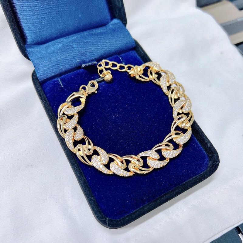Lắc tay mắc xích xoàn siêu đẹp mạ vàng 18k