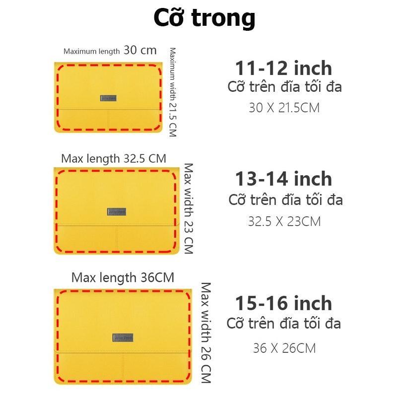 Túi đựng laptop bằng da PU mềm 4 trong 1 thích hợp cho Macbook pro 11 12 13 14 15 16 air 13 inch