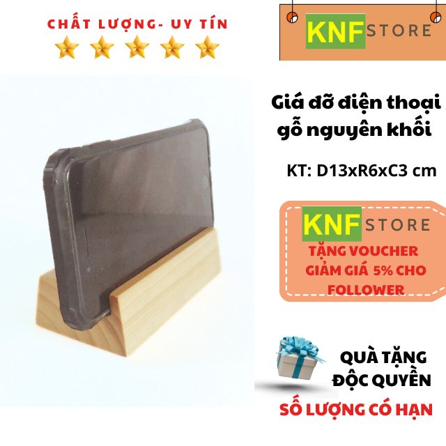 Giá đế đỡ điện thoại bằng gỗ tự nhiên nguyên khối,sơn PU chống ẩm mốc,hàng handmade xuất khẩu