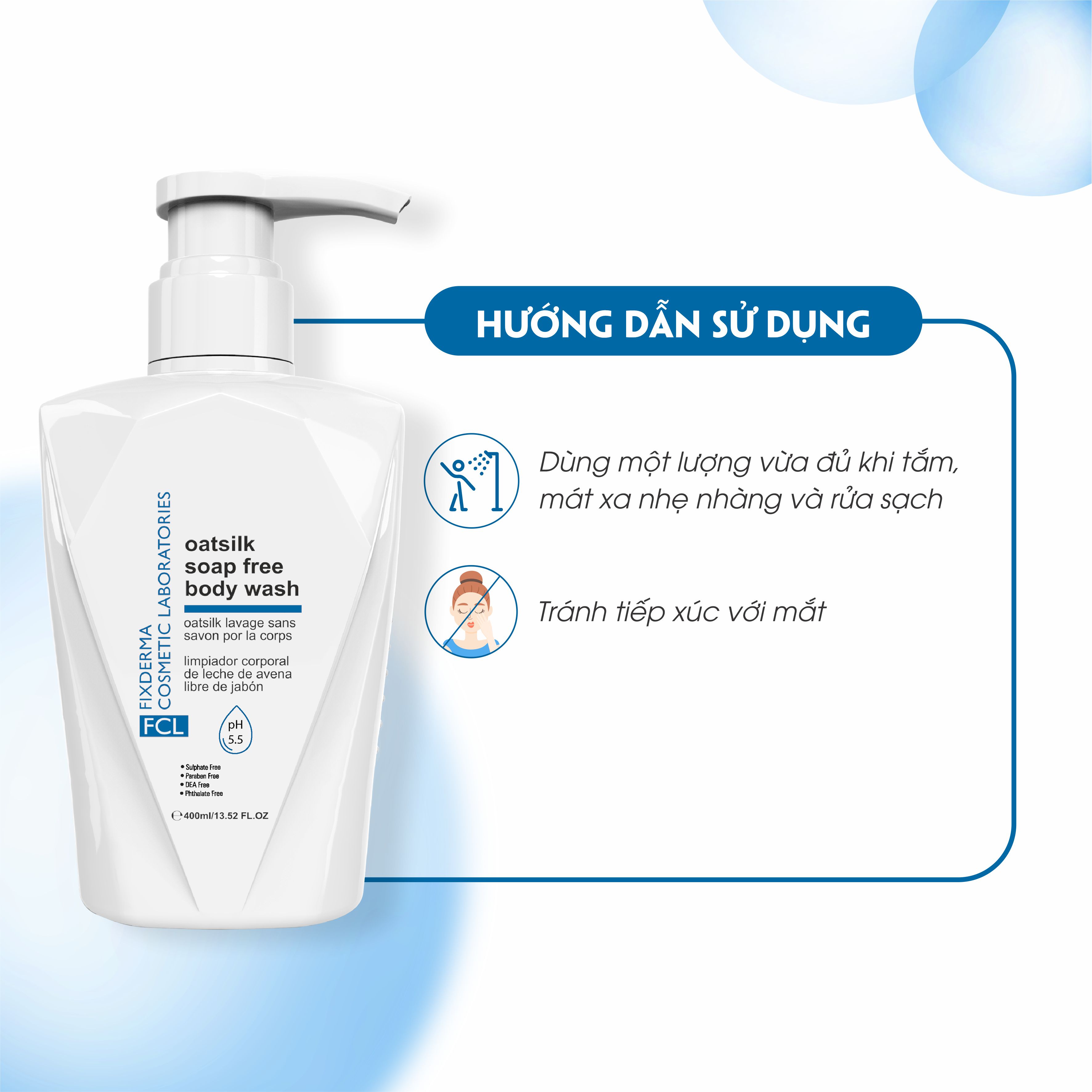 Sữa Tắm Dưỡng Ẩm FCL Oatsilk Soap Free Body Wash Làm Mêm Mịn Cho Da Nhạy Cảm 400ml - Hùng Lợi
