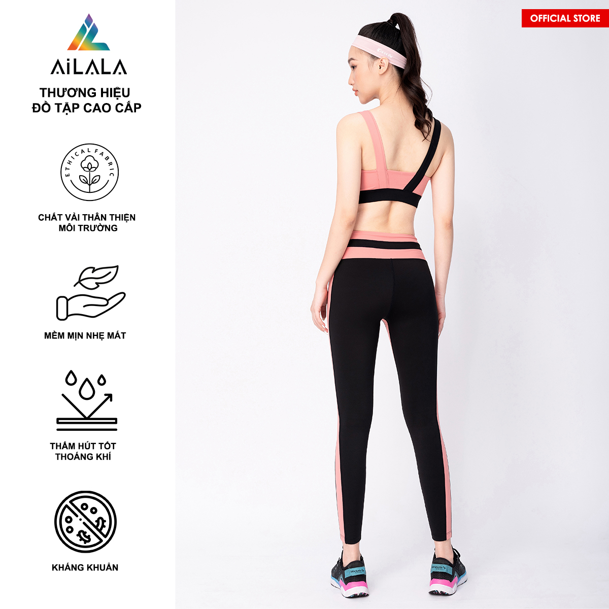 Bộ quần áo thể thao nữ AiLALA LUX31, Đồ tập Yoga Gym Pilates, chất vải Hi-tech cao cấp