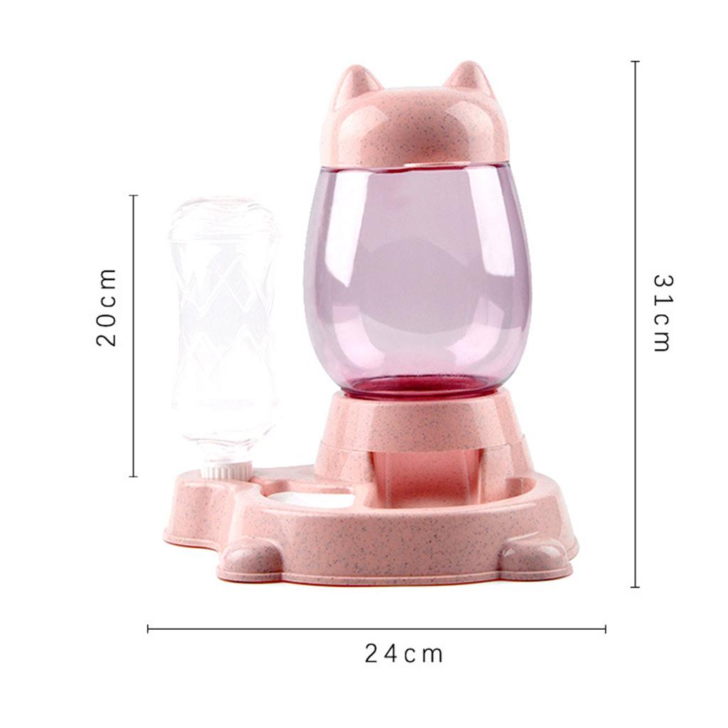 Cat Self Feeder and Waterer Drinking Water/Automatic Feeding Bowls Green