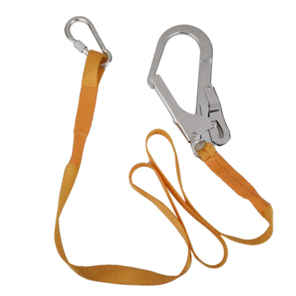22KN Outdoor Climbing Safety Harness Belt Lanyard With Carabiner Buckle