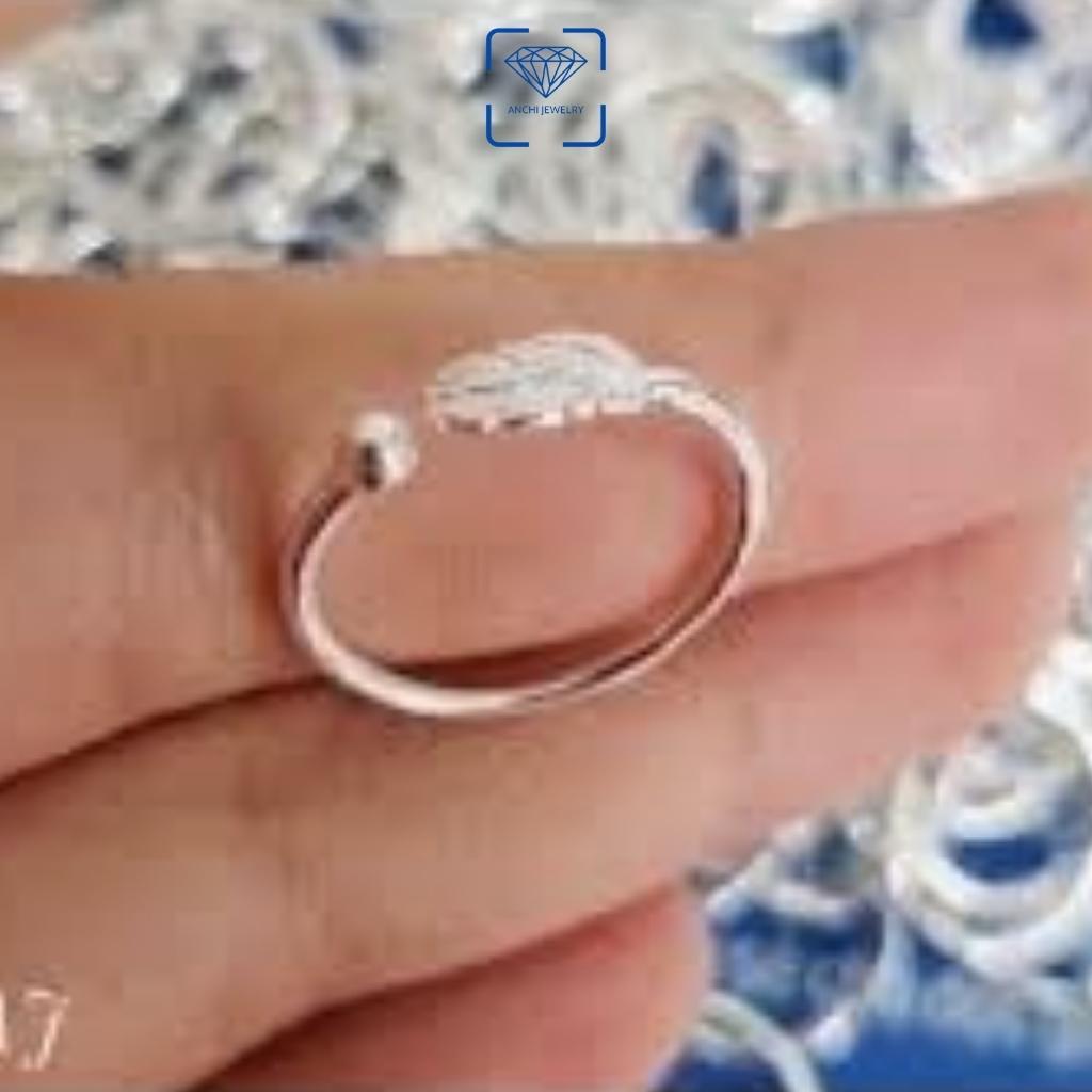 Nhẫn lông vũ bạc hở thời trang nữ, Anchi jewelry