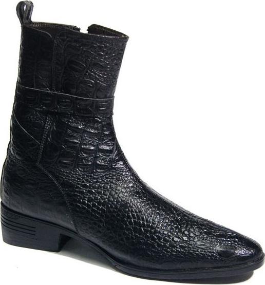 Giày Boots Nam Vân Cá Sấu Da Bò Thật B138