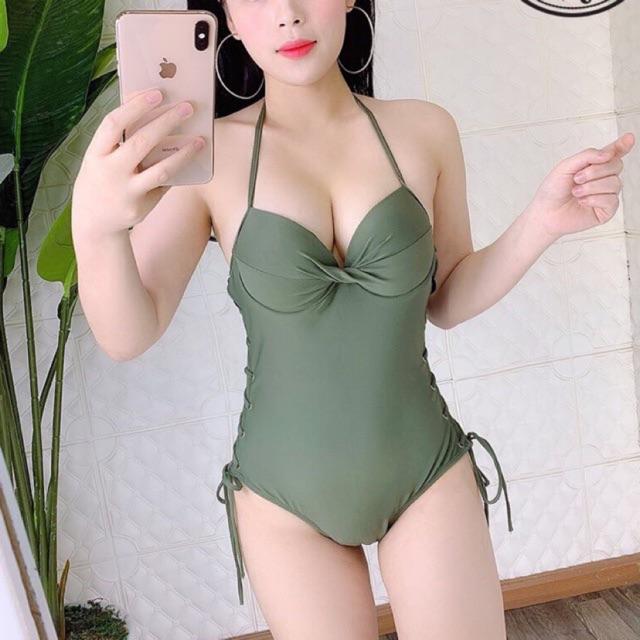 Bikini liền mảnh cúp ngực cột dây eo