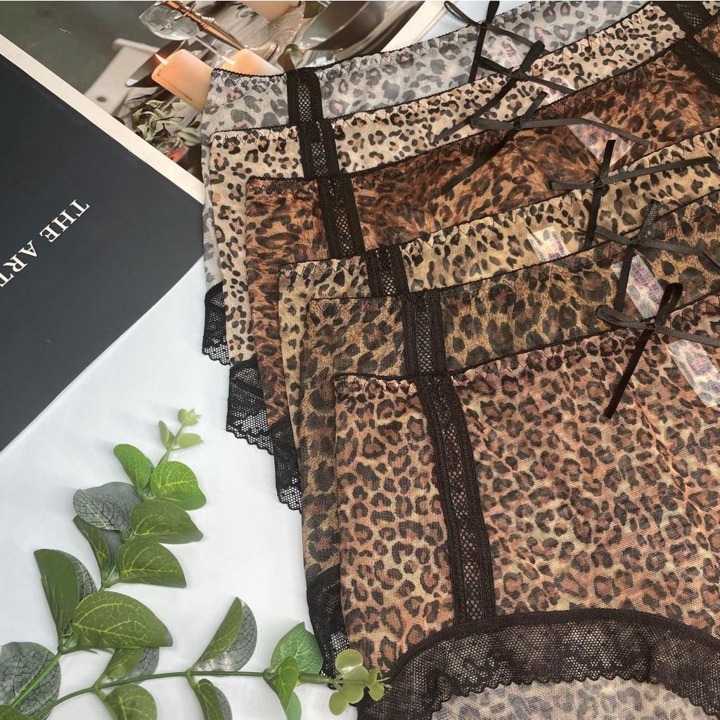 Quần lót ren lưới nữ hoạ tiết da báo , quần lót bigsize mông trên 100 cm 6251
