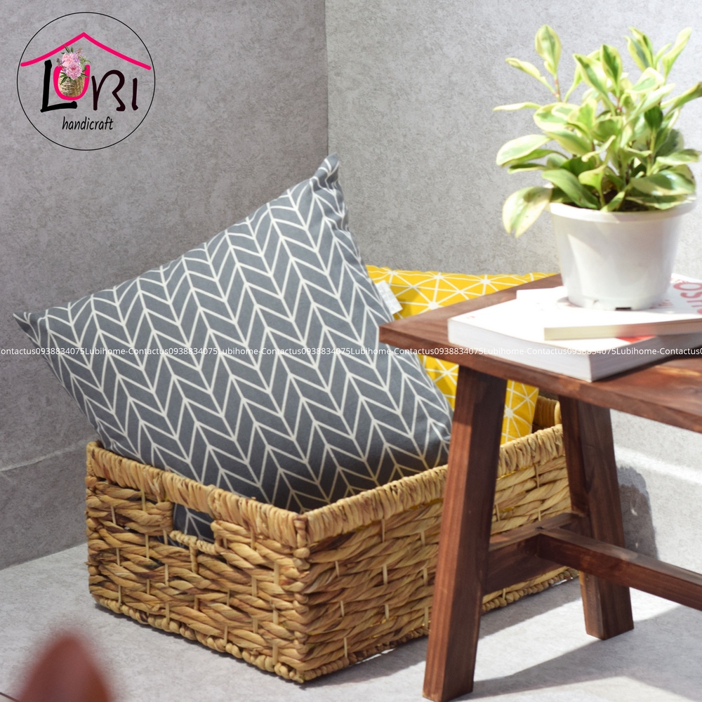 Lubihandicraft - Sọt đựng đồ đan lục bình miệng bo đôi - sang trọng