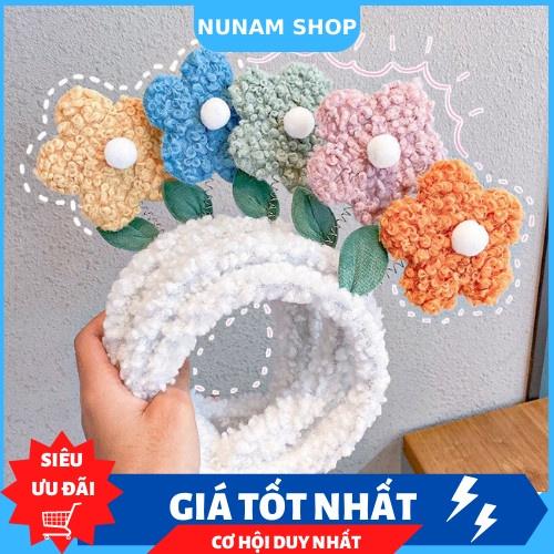Cài tóc lò xo bông hoa lông xù dễ thương cute cho nữ Nunam Shop