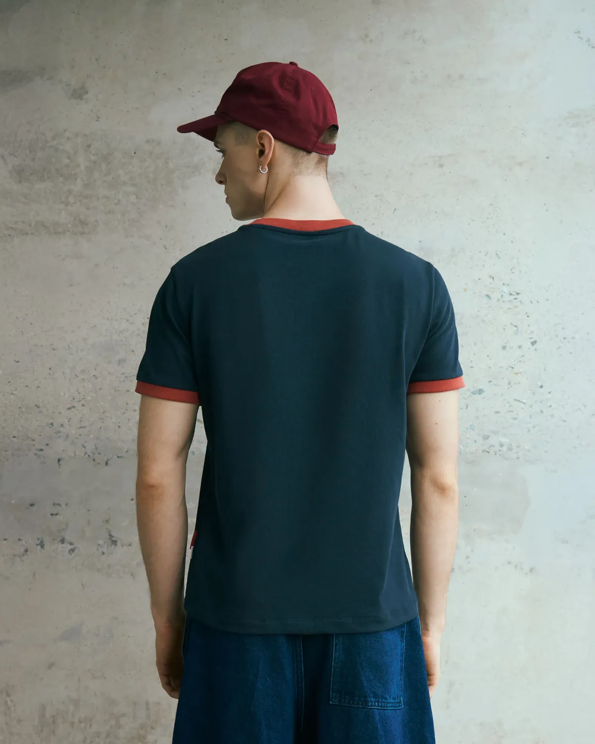 Áo thun tay ngắn nam phối rib hình in .Fitted - ROUTINE 10F25TSS046