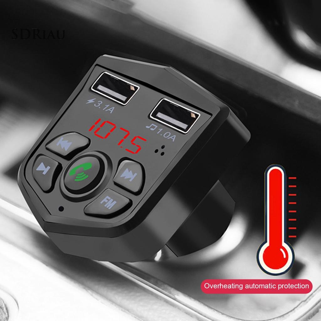 *QCDZ* 803E FM Transmitter Bluetooth 5.0 Intelligent Voice Black MP3 Player 3.1A Charger for Car