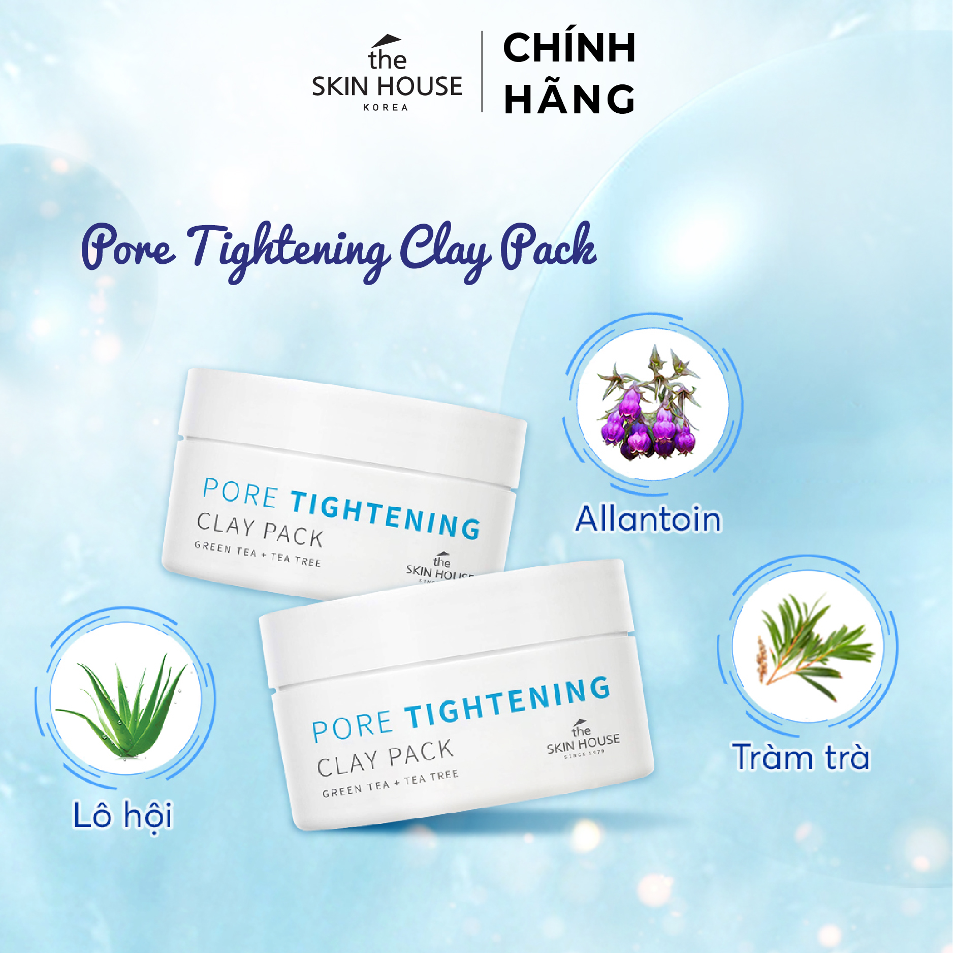 T62 Mặt nạ khoáng sét se khít lỗ chân lông - PORE TIGHTENING CLAY PACK 100ml