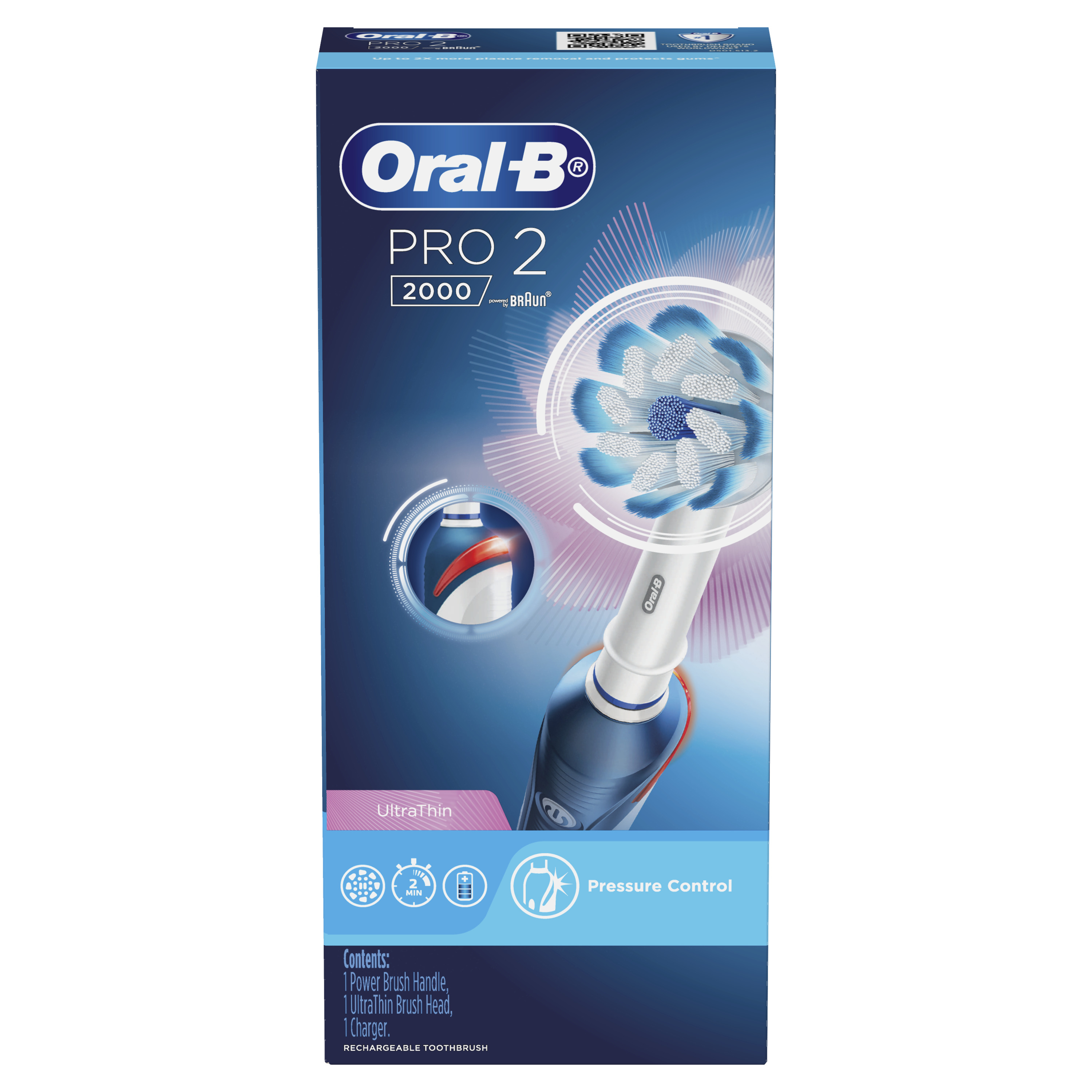 Bàn chải điện ORAL-B Pro 2000 UltraThin Làm Sạch 100% Mảng Bám Nhiều Màu