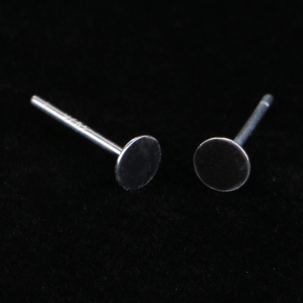 Sliver Earrings Posts Flat Pad Blank Ear Stud Pin for Earring Making Findings 10 mm Pack of 5 Paris