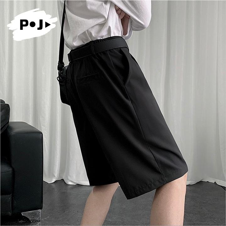 Quần short nam dáng âu chất tuyết mưa cạp chun co giãn, quần ngố nam dáng sooc ống suông phong cách Hàn Quốc 6069