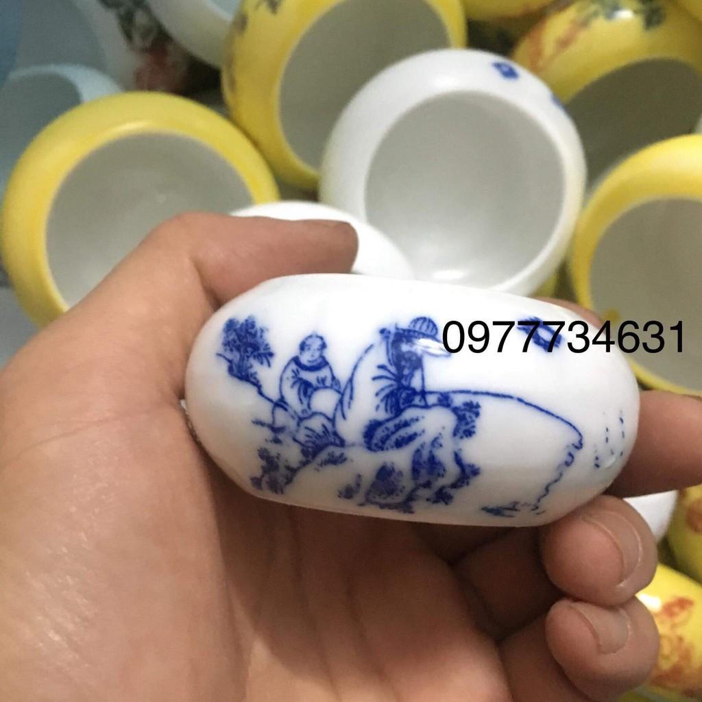 Cóng sứ đựng sâu cho chim men đẹp cao cấp