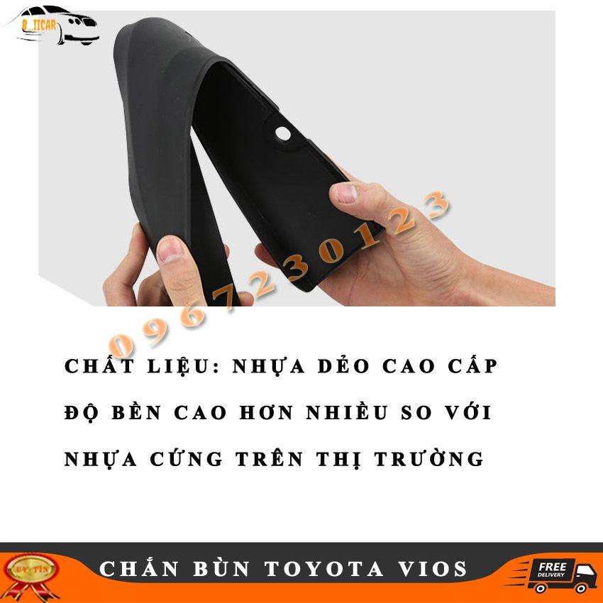 Bộ 4 Chắn Bùn TOYOTA VIOS 2014-2021 Chất Liệu Nhựa ABS Dẻo Cao Cấp Chống Vỡ
