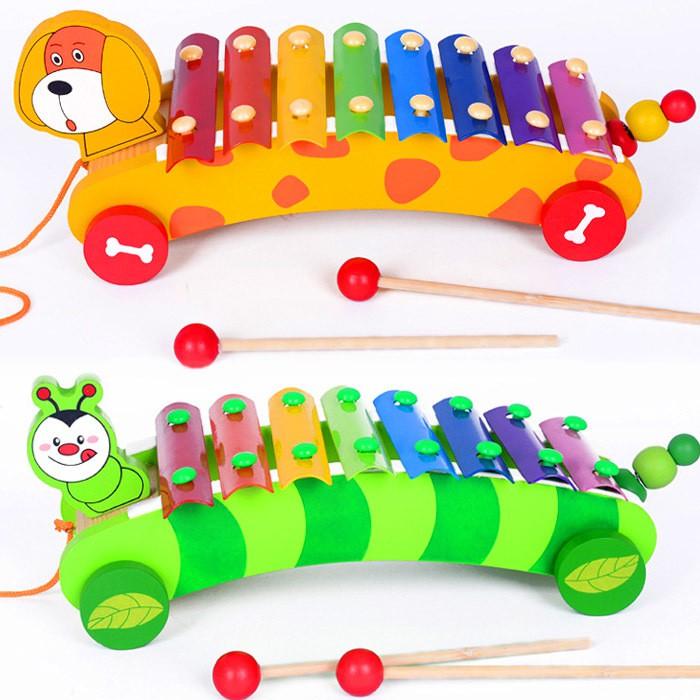 Đồ chơi gỗ - Đàn Xylophone hình xe cún kéo